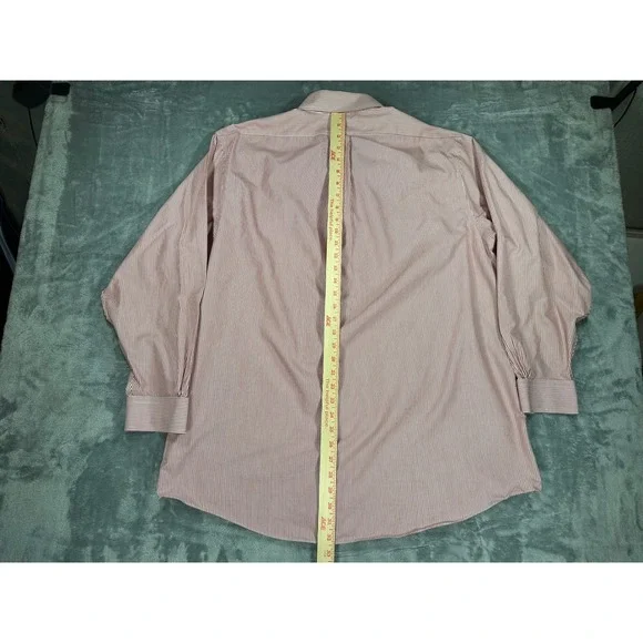 Brooks Brothers Regent Dress Shirt Mens 18 4/5 Non-Iron Red White Stripe Cotton - Picture 3 of 4